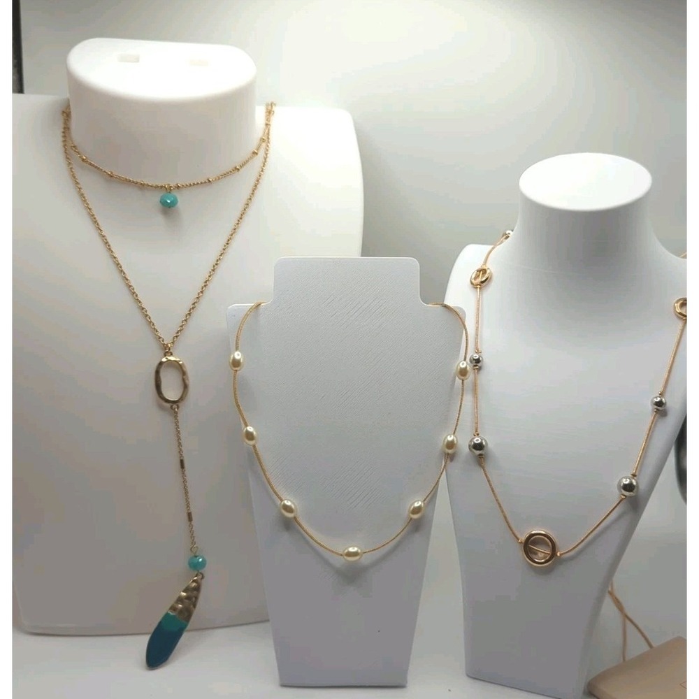 Fashion Jewelry Necklace Bundle Lot Of 3 Gold Tone NWT All Occasions  Styles